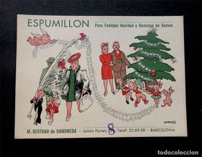 Werbekataloge: TARJETA PUBLICIDAD / ESPUMILLON / M. BERTRAN DE RAMONEDA / BARCELONA / VALENTÍ CASTANYS - DIBUJANTE